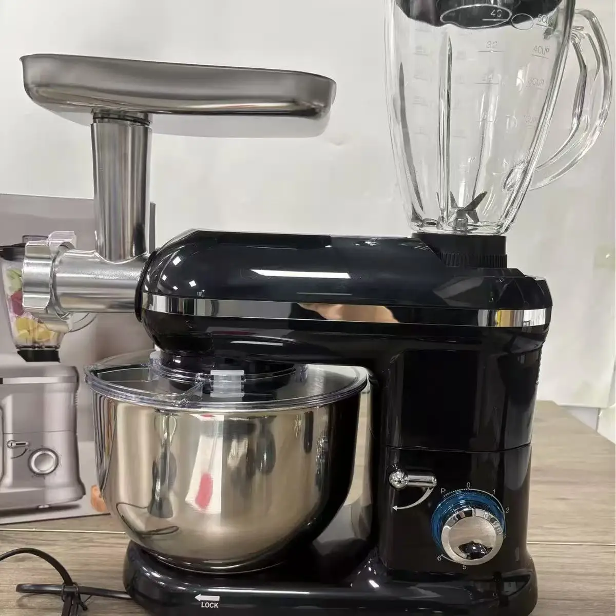 5-in-1 5,5L Standmixer Elektrischer Teigkneter Eierschläger Multifunktionaler Küchenmixer 220V