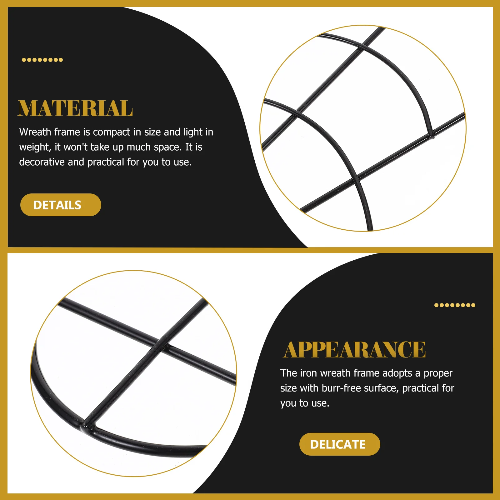 

DIY Wreath Frame Metal Floral Support Christmas Decor Hanging Wreath Holder Exquisite Workmanship Holiday Accessories