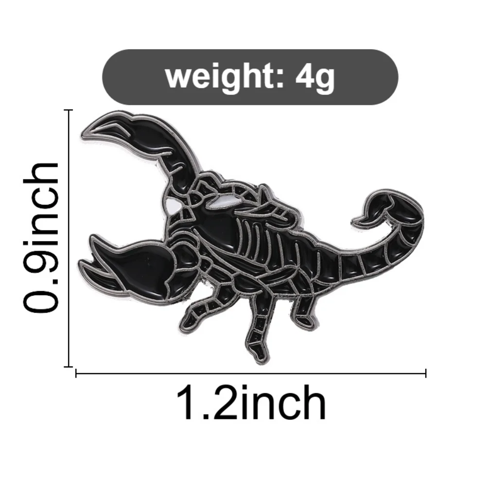 10 Pcs Black Scorpion Enamel Pin, Punk Animal Brooch for Backpacks, Jackets, Hats, Fashion Accessory, Gift for Scorpio Fans