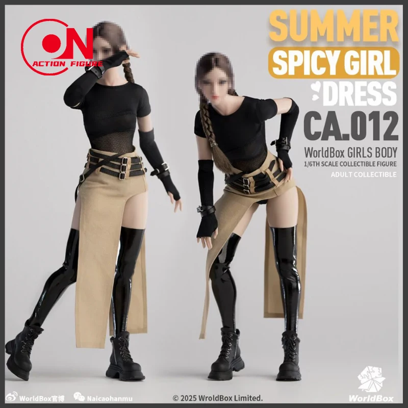 

Worldbox CA012 1/6 Female Clothes Model Spring/Summer Sexy Mesh Split Low Waist Skirt Set For 12inch Action Figure Doll Body