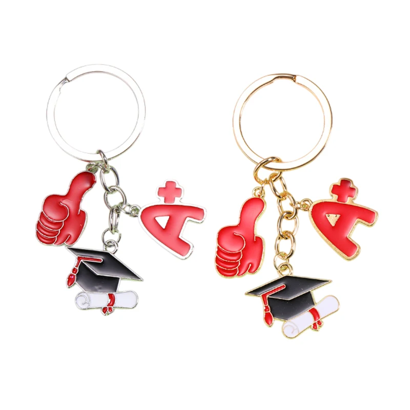 Fashion Friendship GradFuation Ceremony Keychain, Graduation Lovely Enamel Graduation Cap Keychain Commemorative Graduation Gift
