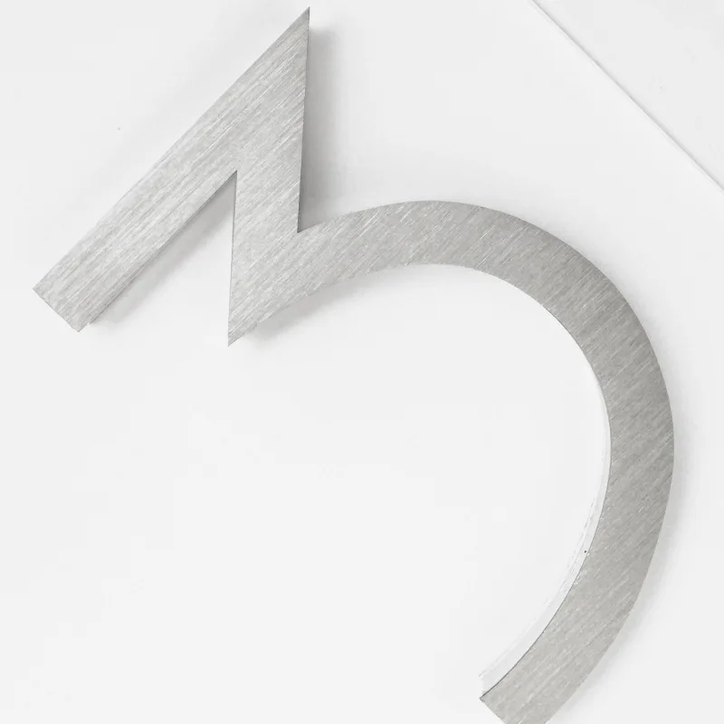8-inch screw semi-perforated stainless steel acrylic crystal letter hotel room number, villa courtyard customized doorplate