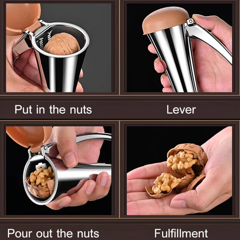 Nut shelling Nutcracker Multi Functional Nut Shelling Tool Funnel Design Nut Cracker Walnut Clip Pecan Macadamia Nut Clamp view 5