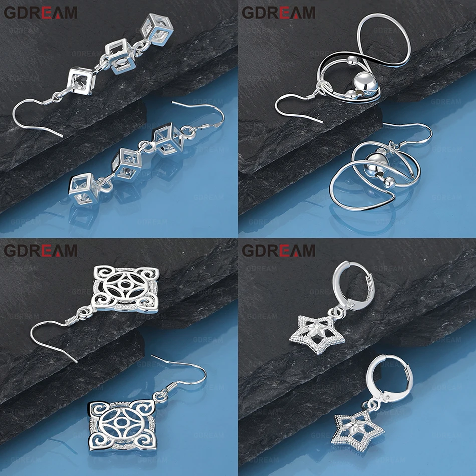 

GDREAM 925 Sterling Silver Three-Ball Irregular 8-Shaped Earrings For Women, Versatile Anniversary Gift Jewelry
