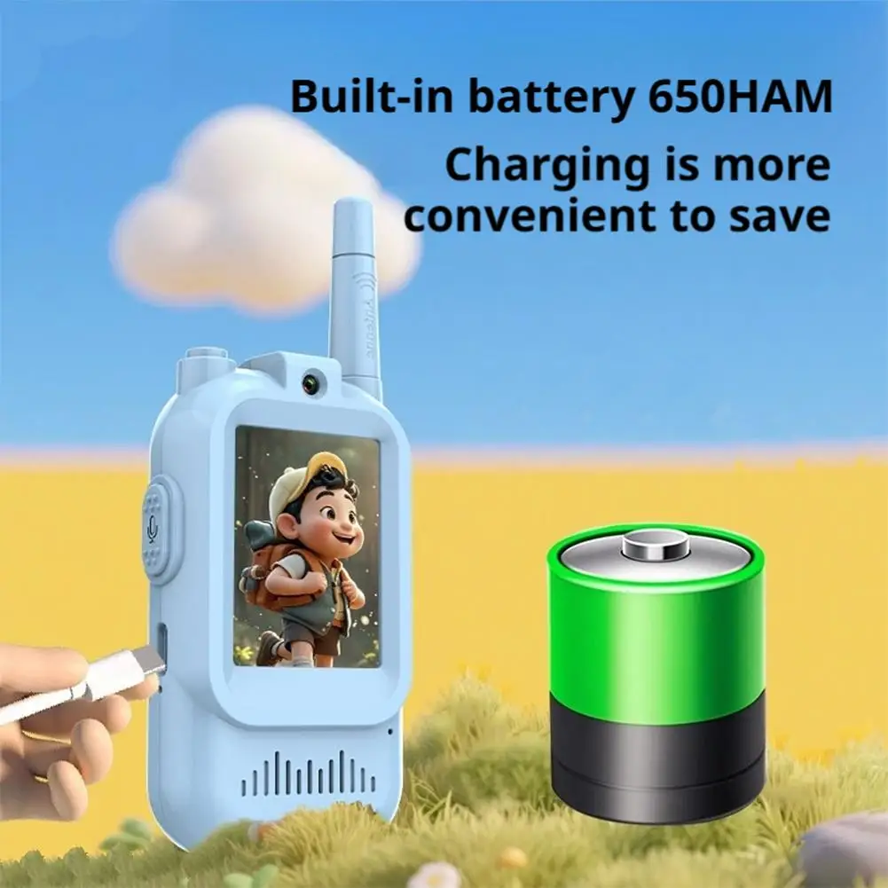 Children'S Video Walkie-Talkie Gift Birthday Rechargeable  Children'S Walkie Talkie Cartoon Pager Parent-Child Toys