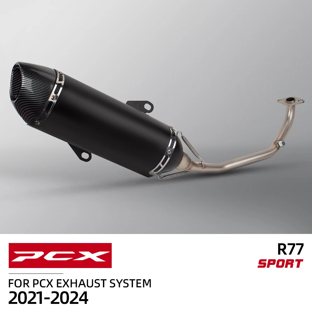 

For Honda PCX 125/150/160 PCX125 PCX150 PCX160 2021-2024 Motorcycle Exhaust Full System Front Manifold R77 Muffler with DBKiller