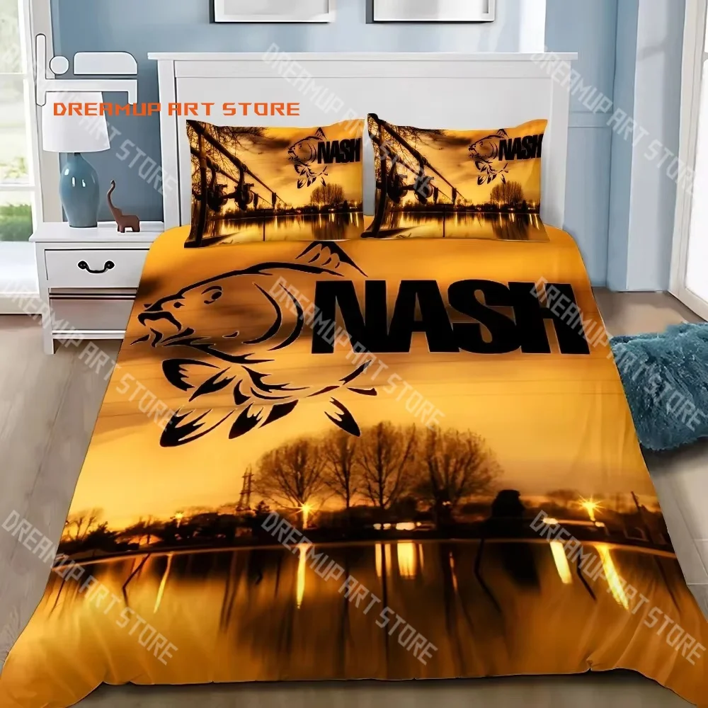 2026 3D Print Fishing Nash Logo Bedding Set Single Twin Full Queen King Size Bed Set Adult Kid Bedroom Duvetcover Set