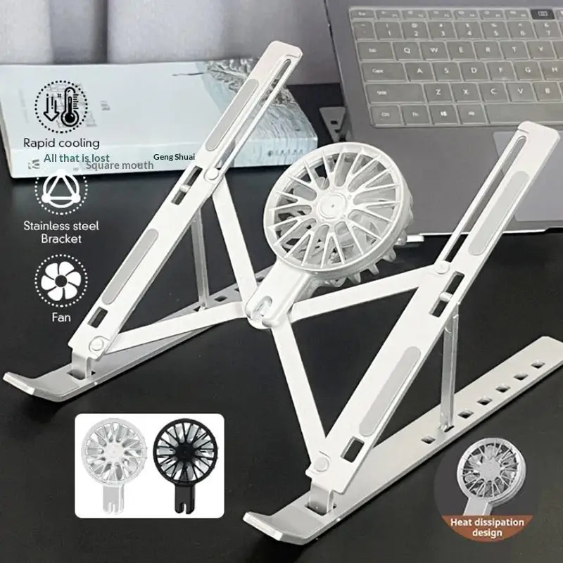 Tablet Stand Laptop Stand Notebook Holder Portable Aluminum Alloy Laptop Cooling Holder Fan Portable Laptop Cooling Holder