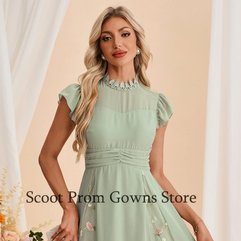 Vestidos para madre De novia con escote redondo verde, vestidos De fiesta De boda sin mangas para mujer, novedad De verano 2021, bata De playa De gasa