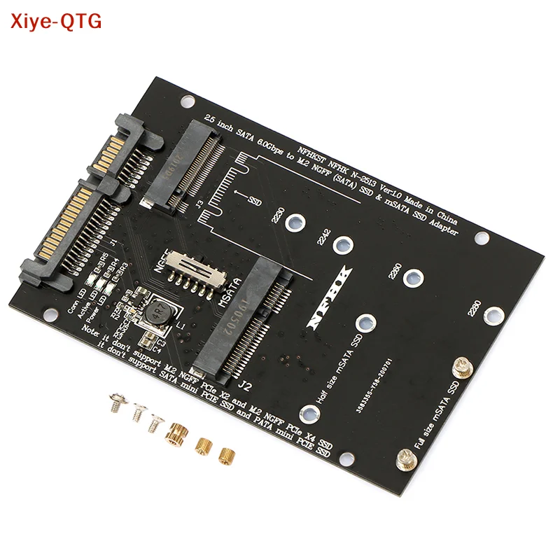 NEW New 1PC M.2 NGFF MSATA SSD to SATA 3.0 Adapter 2 in 1 Converter Card for PC Laptop