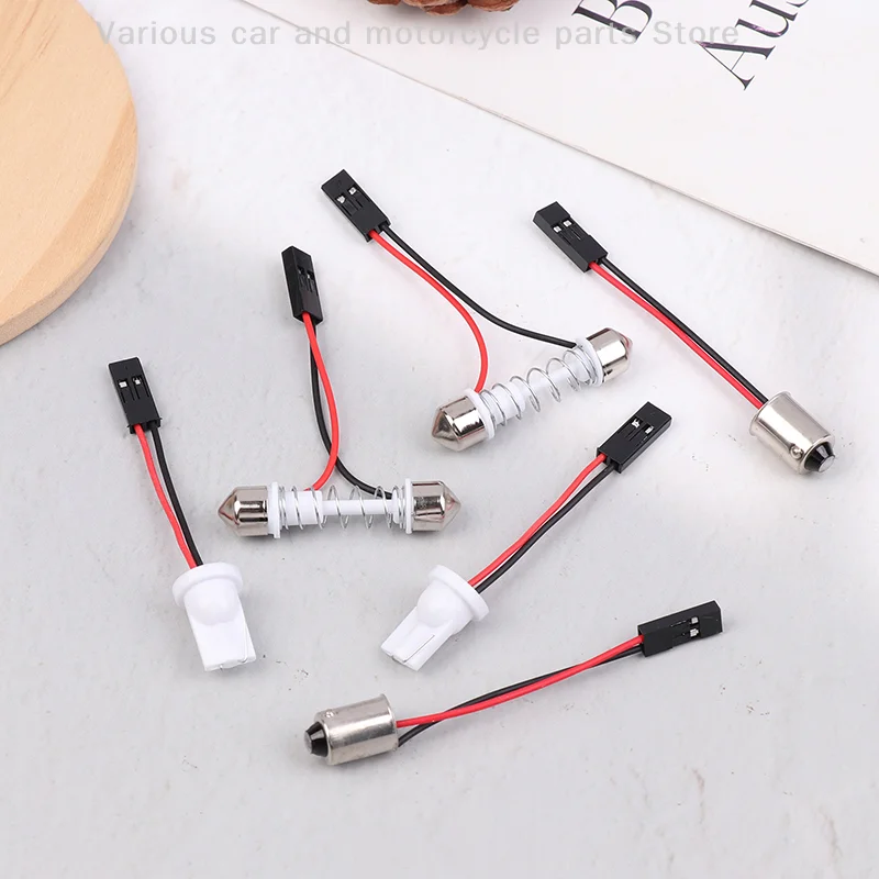 10Pcs Adapter For Car Light Led Panel Brake Light Car Interior Dome Bulb T10 BA9S T4W Hanging Bar To Pink Connector Wire Cable view 5