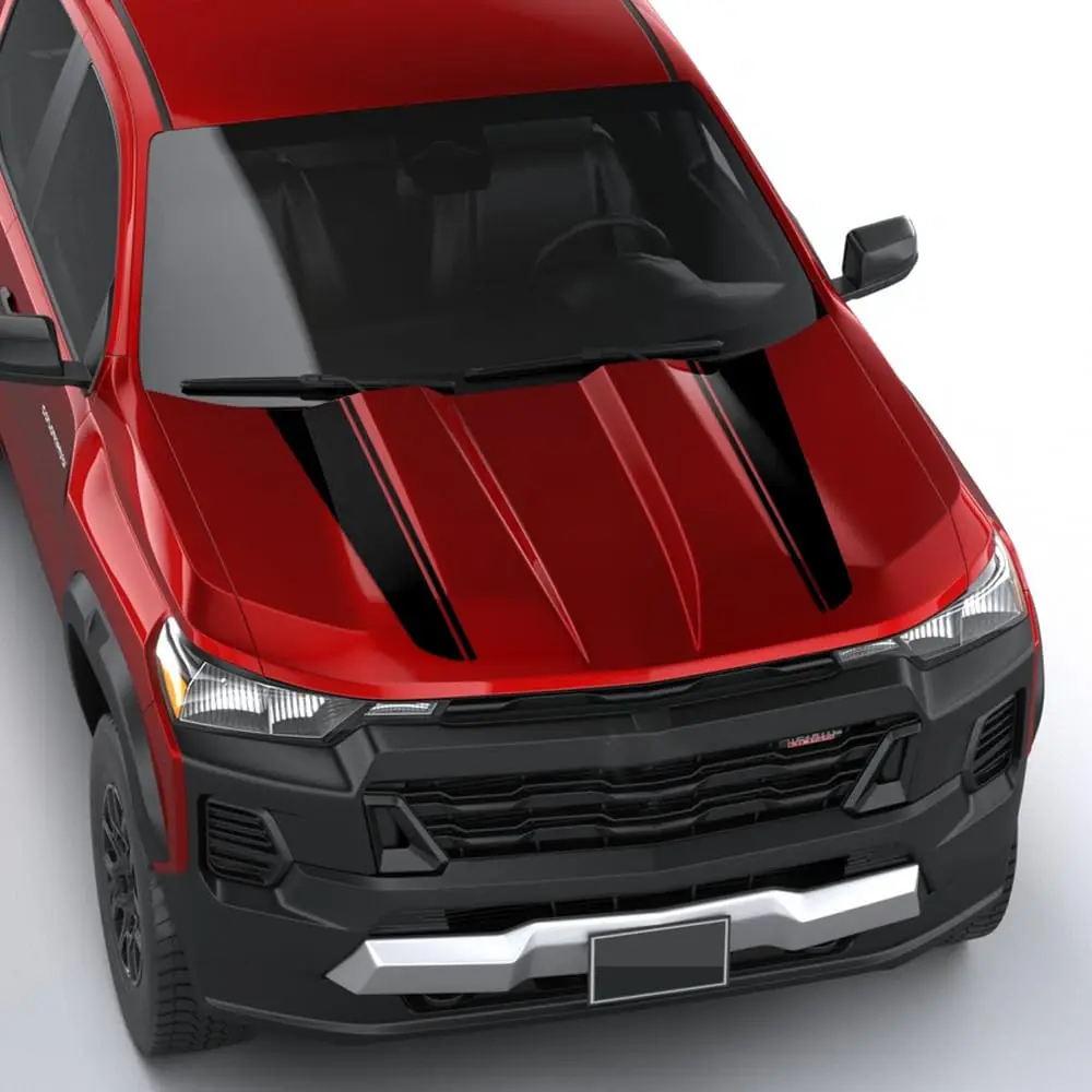 

Car Bonnet Hood Racing Stripes Kit Decal Sticker Vinyl Graphic Design Compatible with Chevrolet Colorado 2023-Present