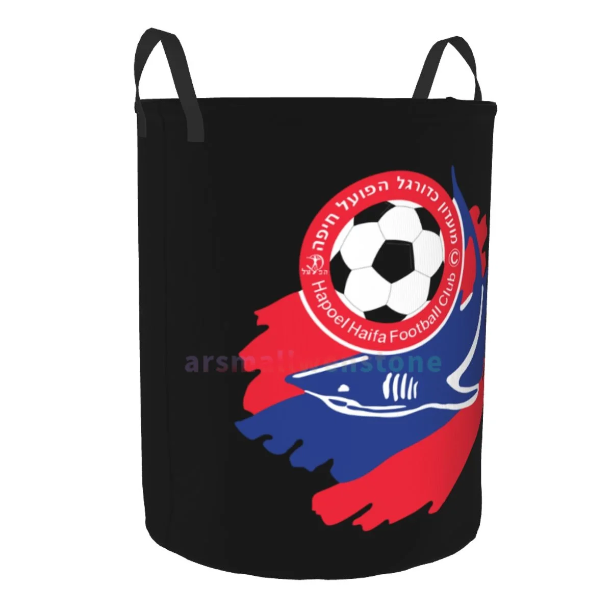 Hapoel Haifa FC Printed Round Laundry Hamper Storage Basket Toys Clothes Organizer Bin for Home Bathroom Bedroom Dorm Nursery