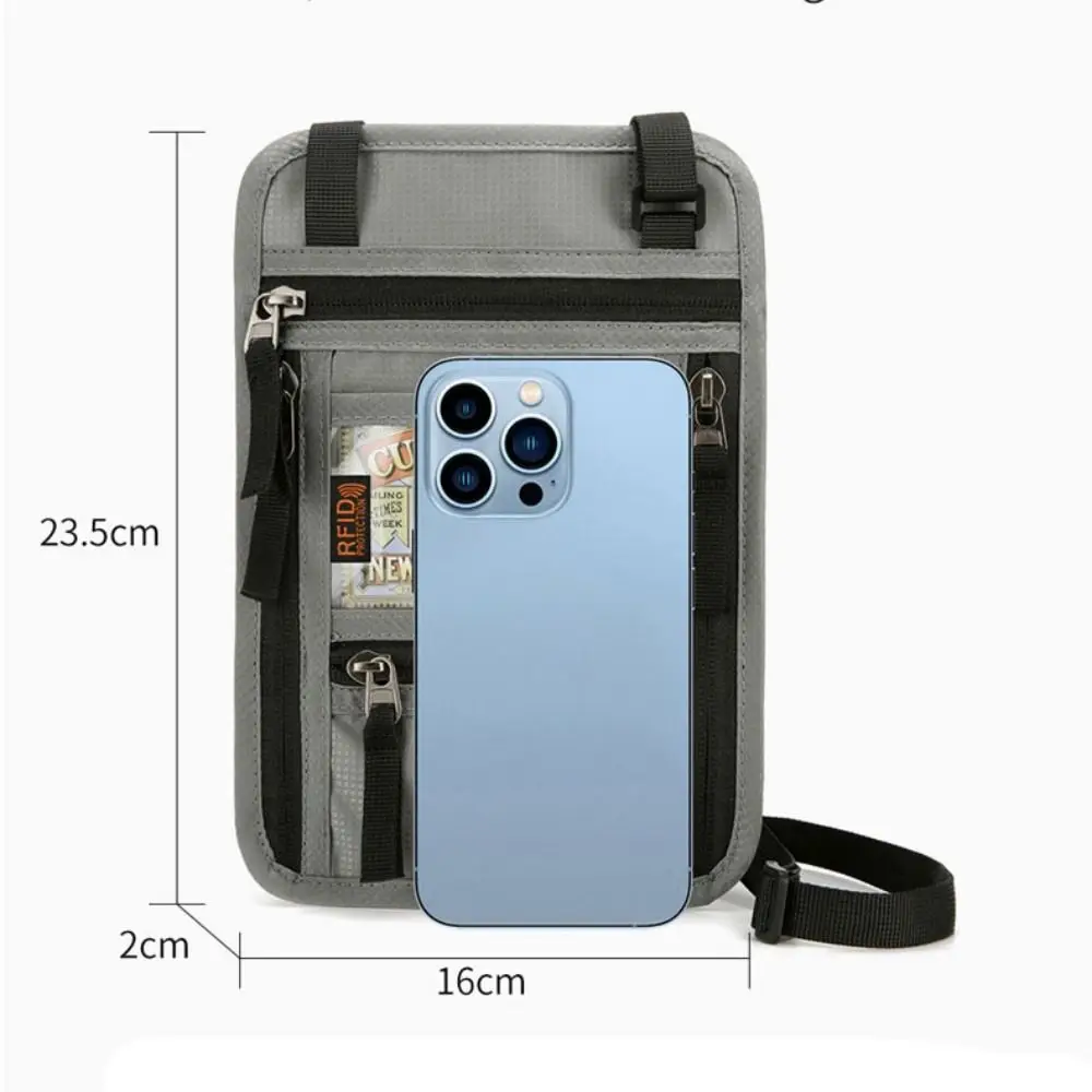 新しい多機能首掛けパスポートバッグ 16*2*23.5 センチメートル 6 色 RFID クロスボディカバーネック財布マネーバッグ