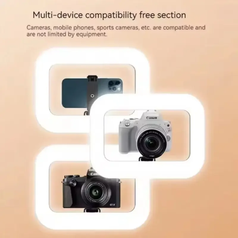 ثلاثة ألوان يعتم حلقة قفص أرنب ملء ضوء صورة شخصية البث المباشر التصوير الفوتوغرافي الخفيفة مع بلوتوث صورة شخصية عكس الشحن