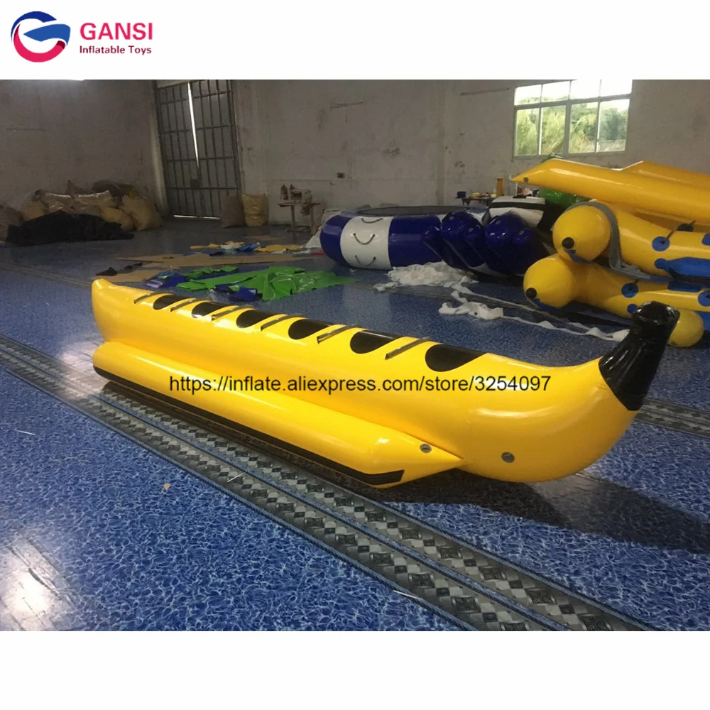 Water Park Equipment Inflatable Towable Fly Fish Boat,5.4X1.2M Inflatable Banana Boat For Adult