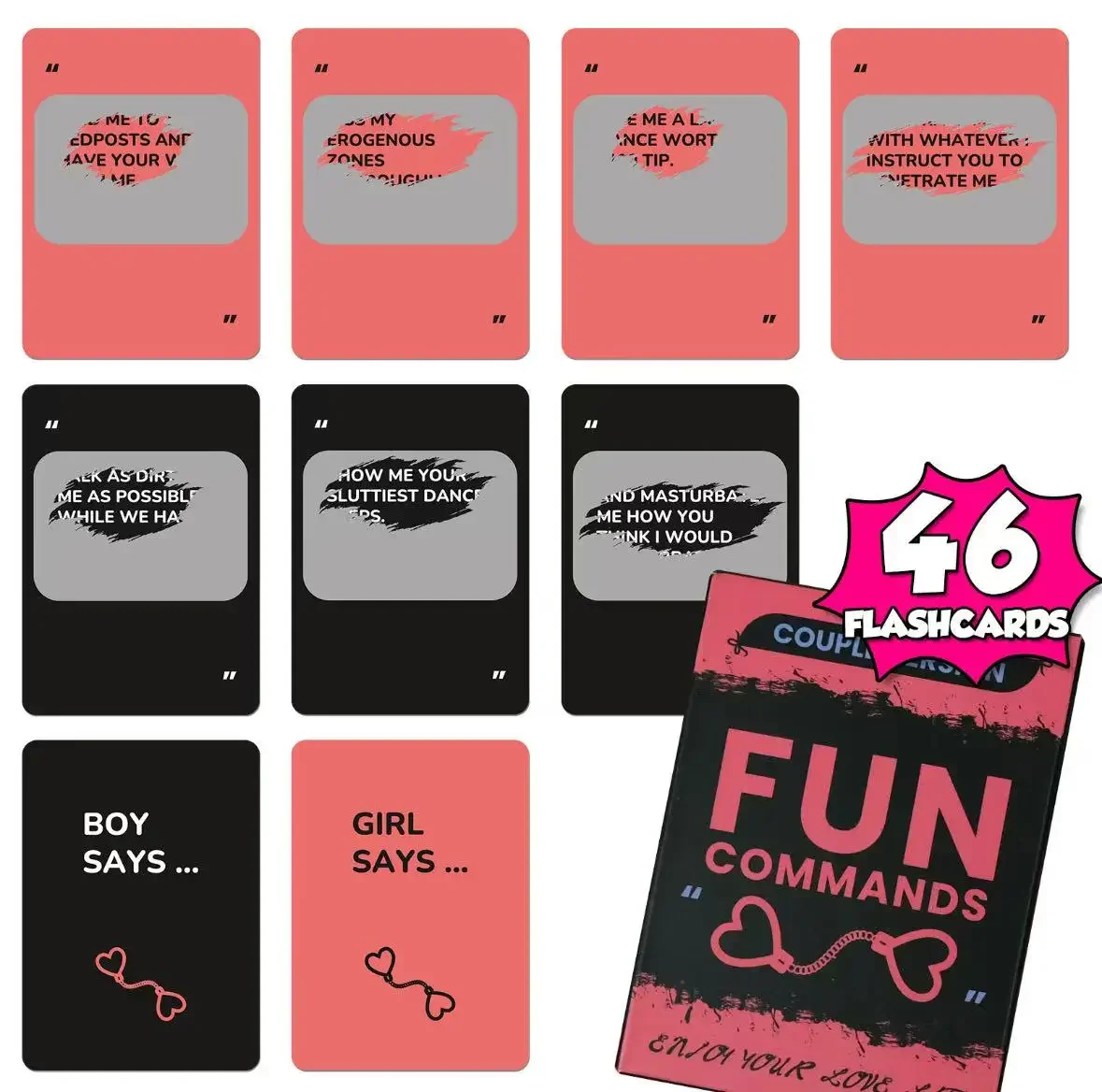 

black and pink scratch-off cards designed for boys and girls, as well as interactive game cards suitable for couples and lovers