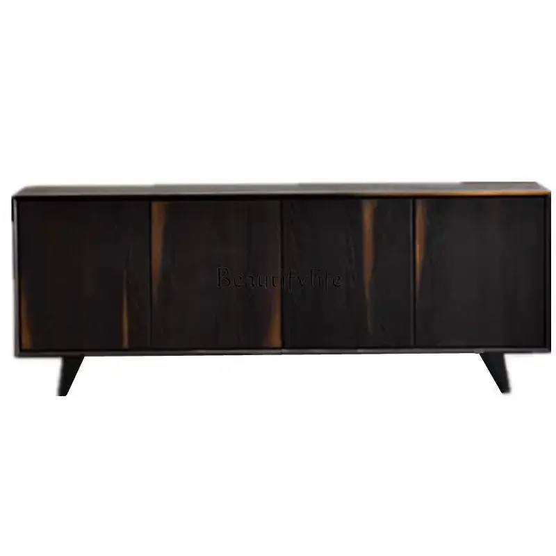 

yj5 Smoked oak chest Italian solid wood modern living room entrance cabinet
