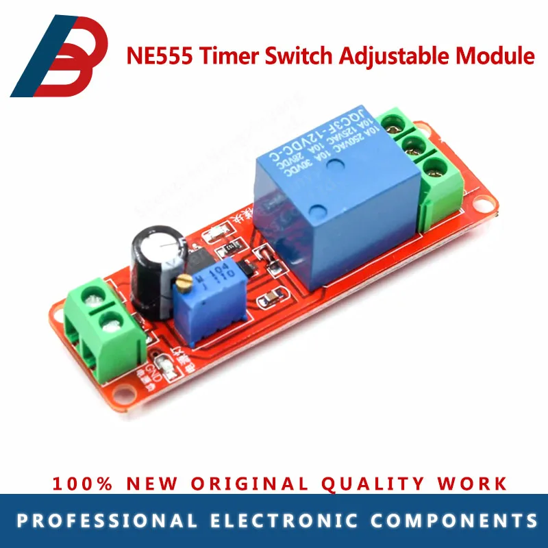 1PCS NE555 Timer Switch Adjustable Module Time delay relay Module DC 12V Delay relay shield 0~10S