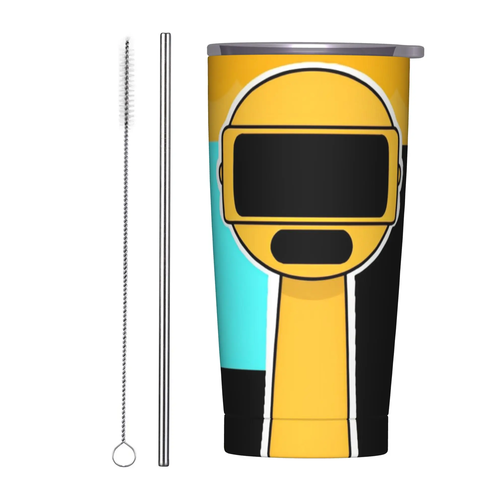 Sprunki Cartoon Anime Tumbler Vacuum Insulated  Coffee Cups with Lid Straw Double Wall Mugs Water Bottle