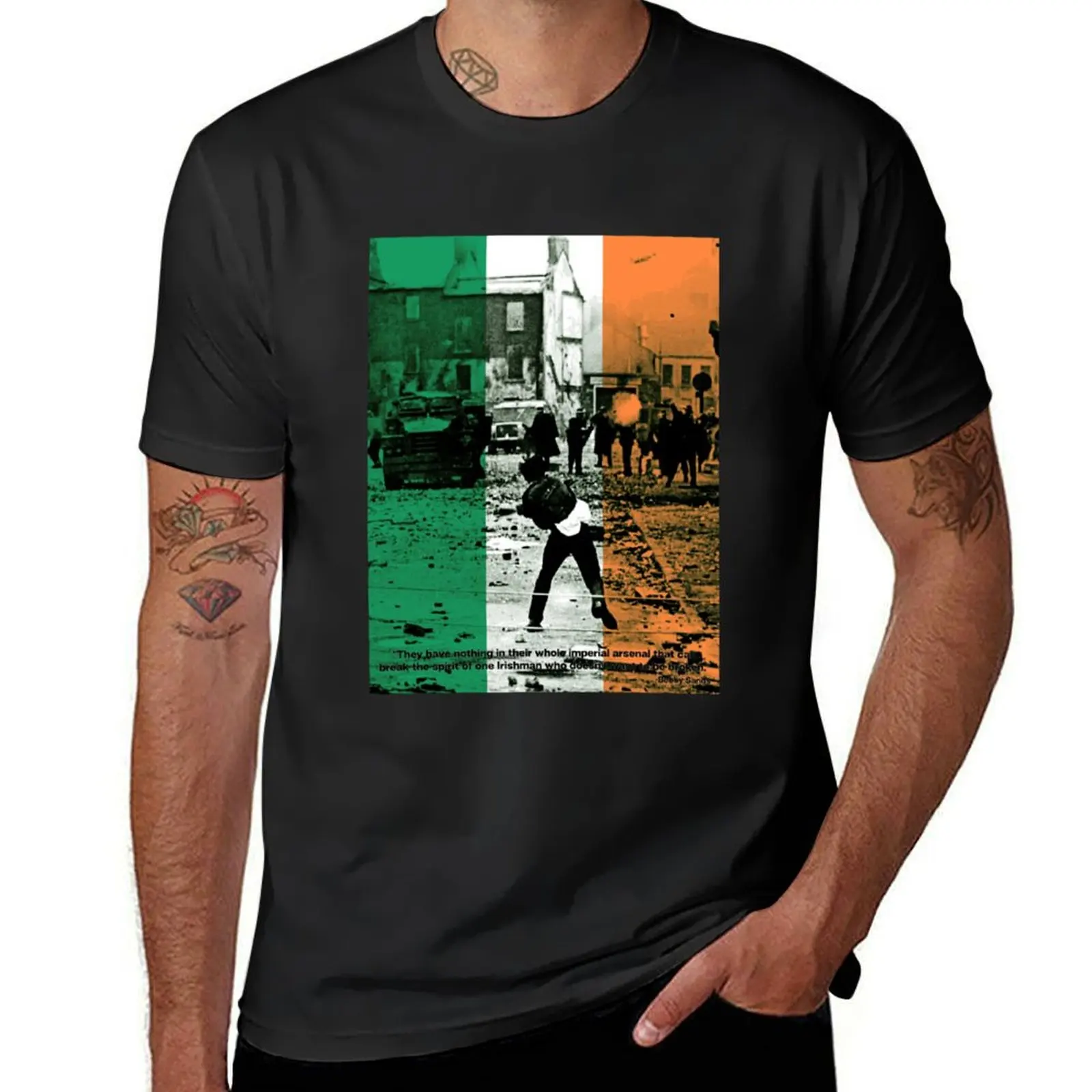 Bobby Sands - An Irishman who doesnt want to be broken. T-Shirt summer top heavyweights mens graphic t-shirts