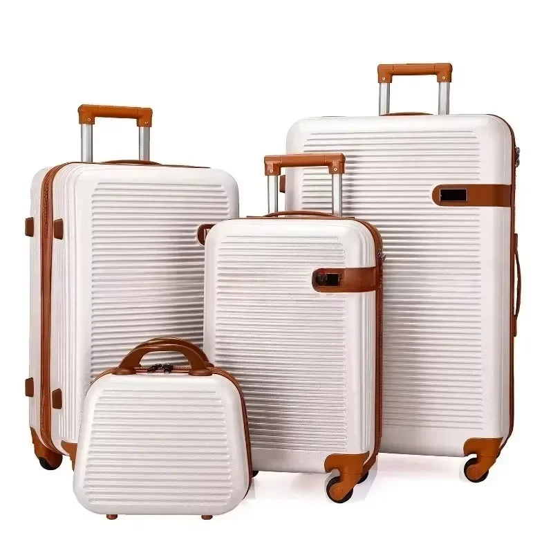 4piece ABS Trolley Suitcase 13+20+24+28inch Explosion-proof Zipper Universal Wheel  Suitcase Scratch-resistant