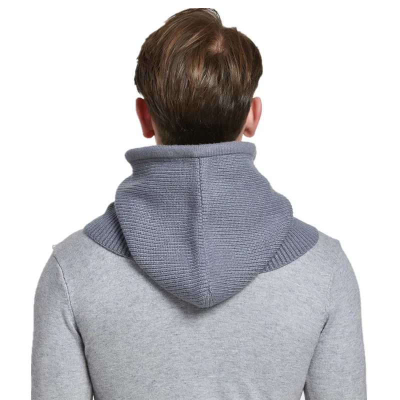 Sparsil Unisex Cashmere Knit z czapką i kapturem kobiety zima osłona na szyję kominiarka Skullie czapki mężczyźni ucha twarz chroń ciepłe wełniane
