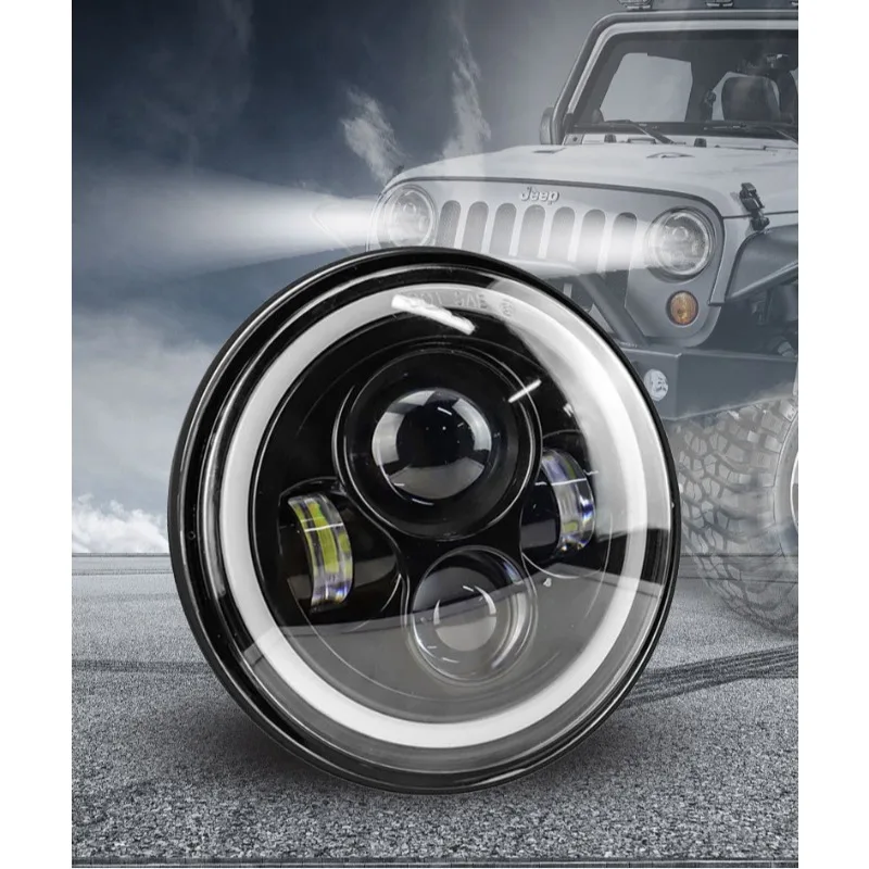 

7-дюймовые фары для мотоциклов, светодиодные фары для мотоциклов Halo DRL, лампа Royal Enfield Himalayan 400 411 650 350 Cafe Racer