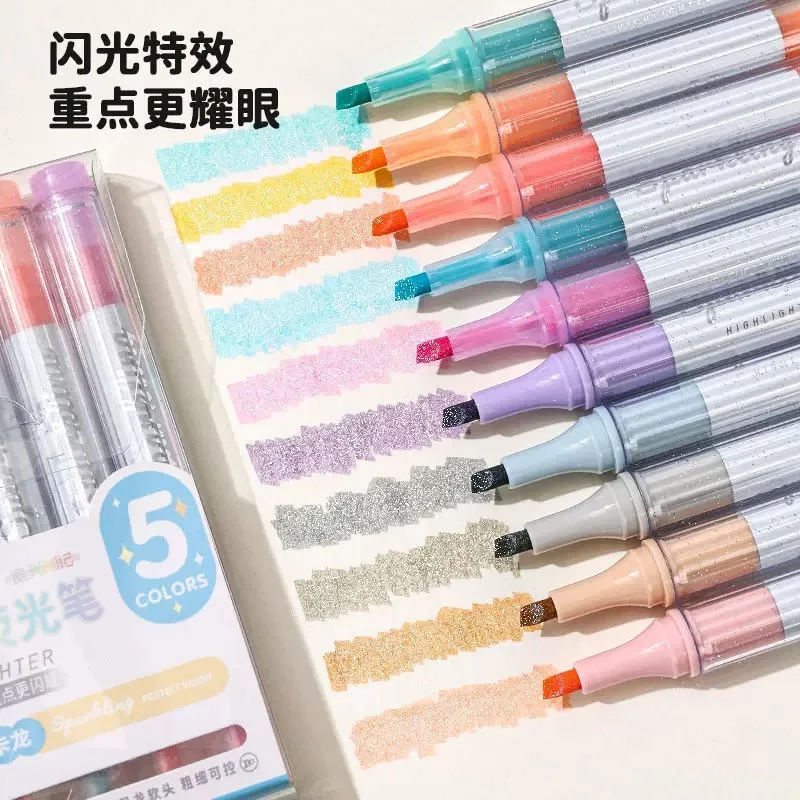 210/6 PCS Kawaii Morandi Gel Pen Drawing Highlighter Student Diary Scrapbook Painting Cute School Office Stationery Supplies