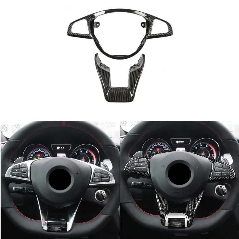 

Carbon Fiber Car Steering Wheel Trim Cover Fit For Mercedes BENZ AMG W205 C63 W218 W213 W117 W176 CLS63 GLA45 GLS63 A45 2015-up