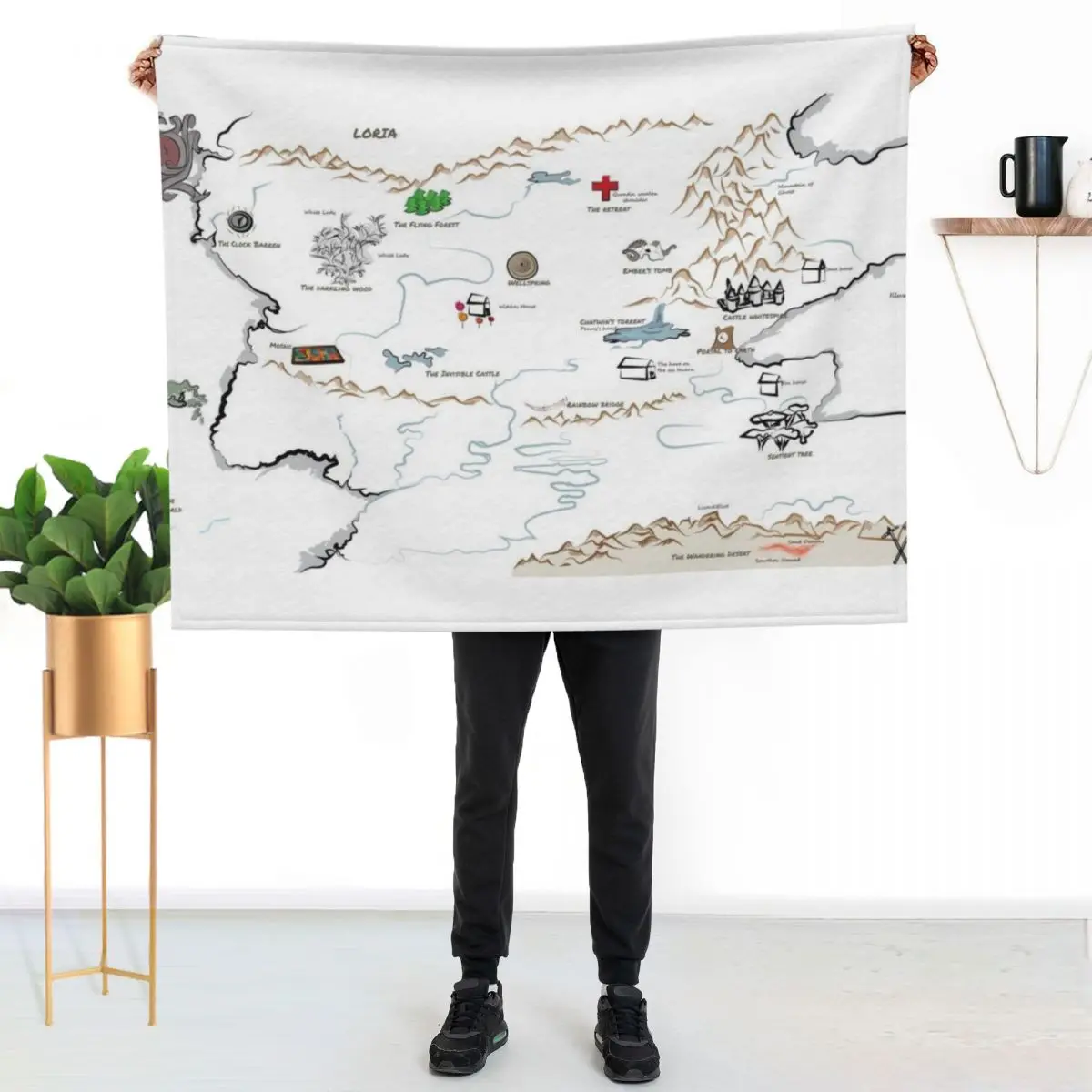 Fillory Map (with Hand Writing Quest) Throw Blanket couch cozy soft plush fuzzy picnic outdoor blanket