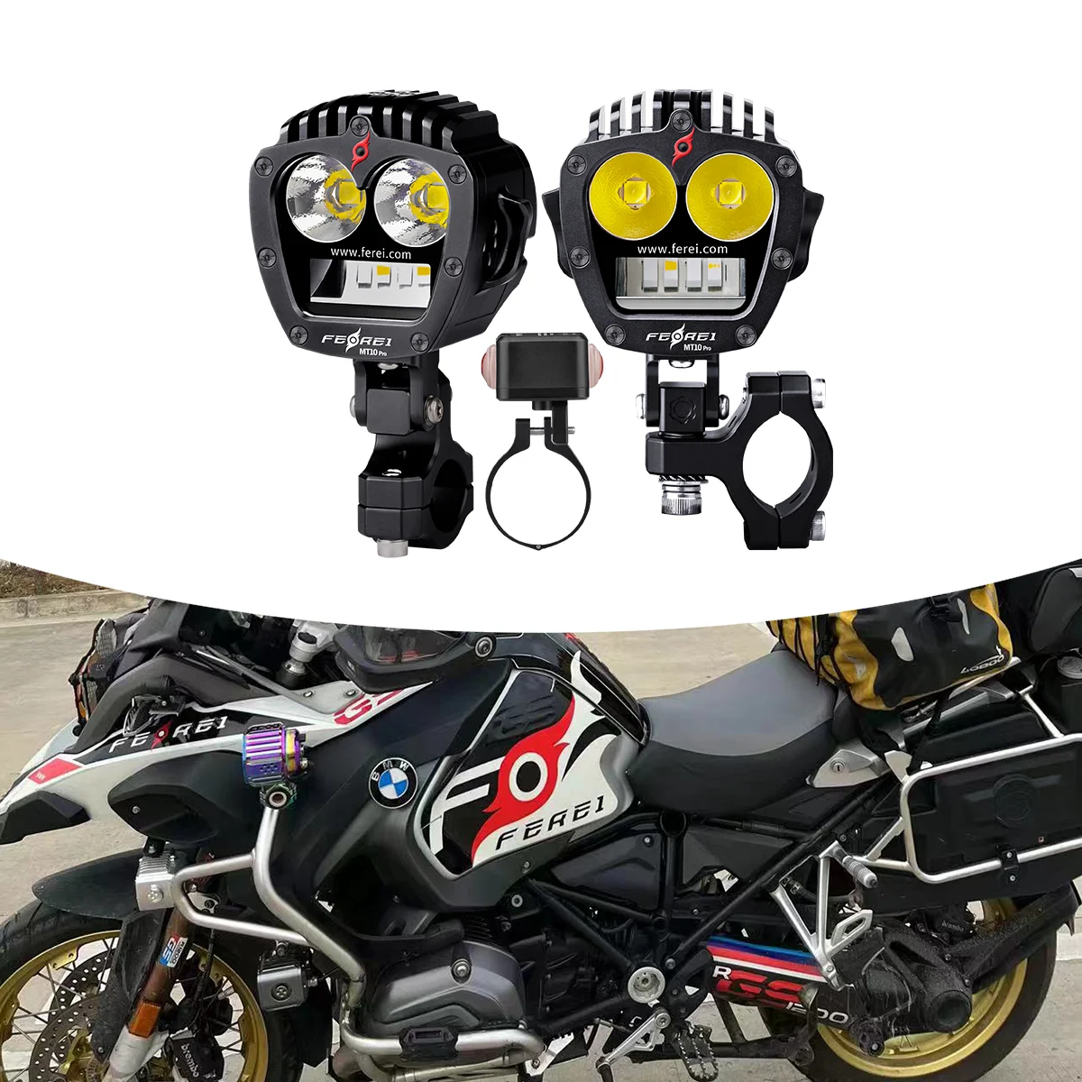 

Night Vision Redefined-Ferei MT10 LED Motorcycle Driving Light-12000LM IPX8 Waterproof With Instant Quick-Change Mount