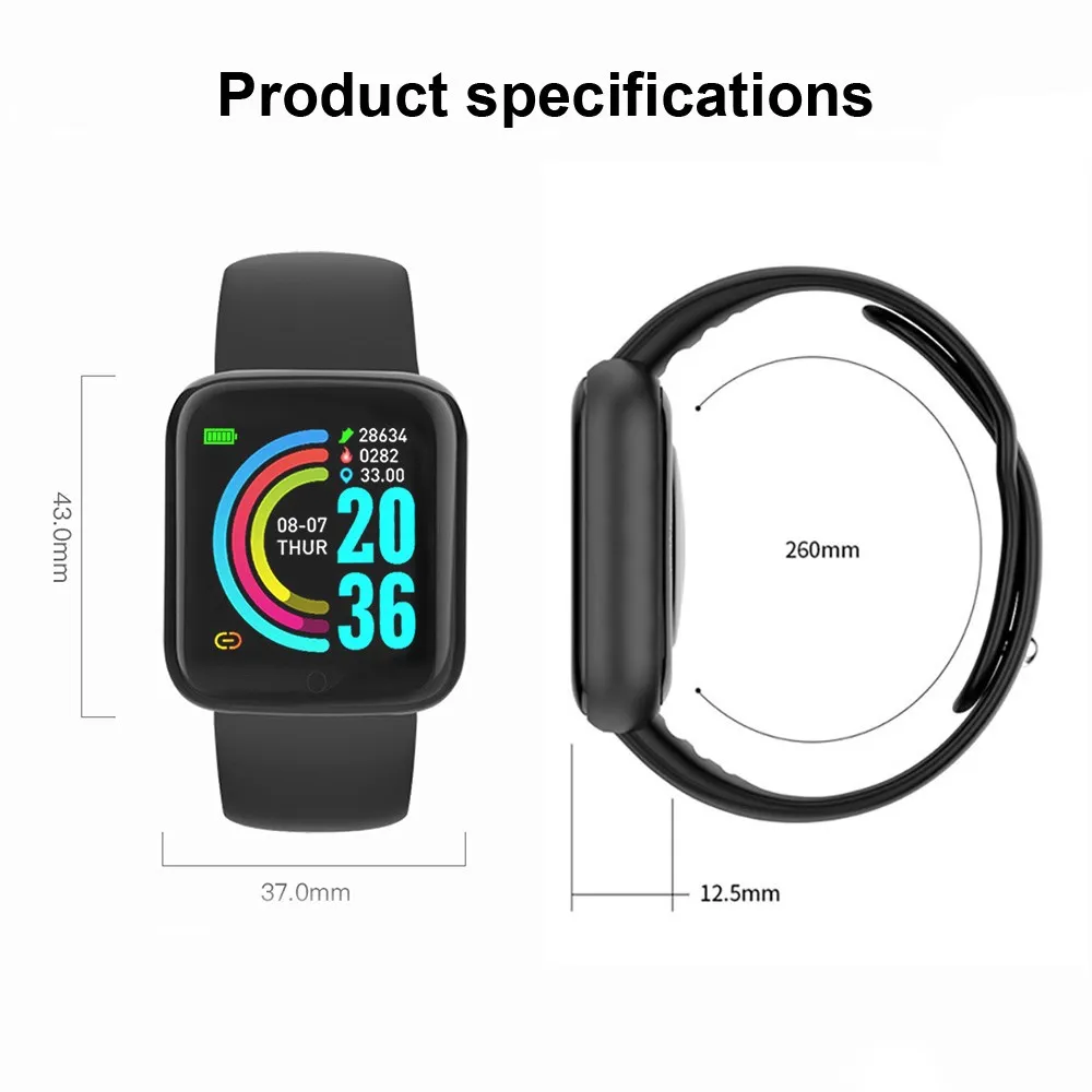 2024 Smart Watch Kids Bluetooth Fitness Tracker Macaron Smartwatch for Men Women Blood Pressure Smart Bracelet for Android IOS