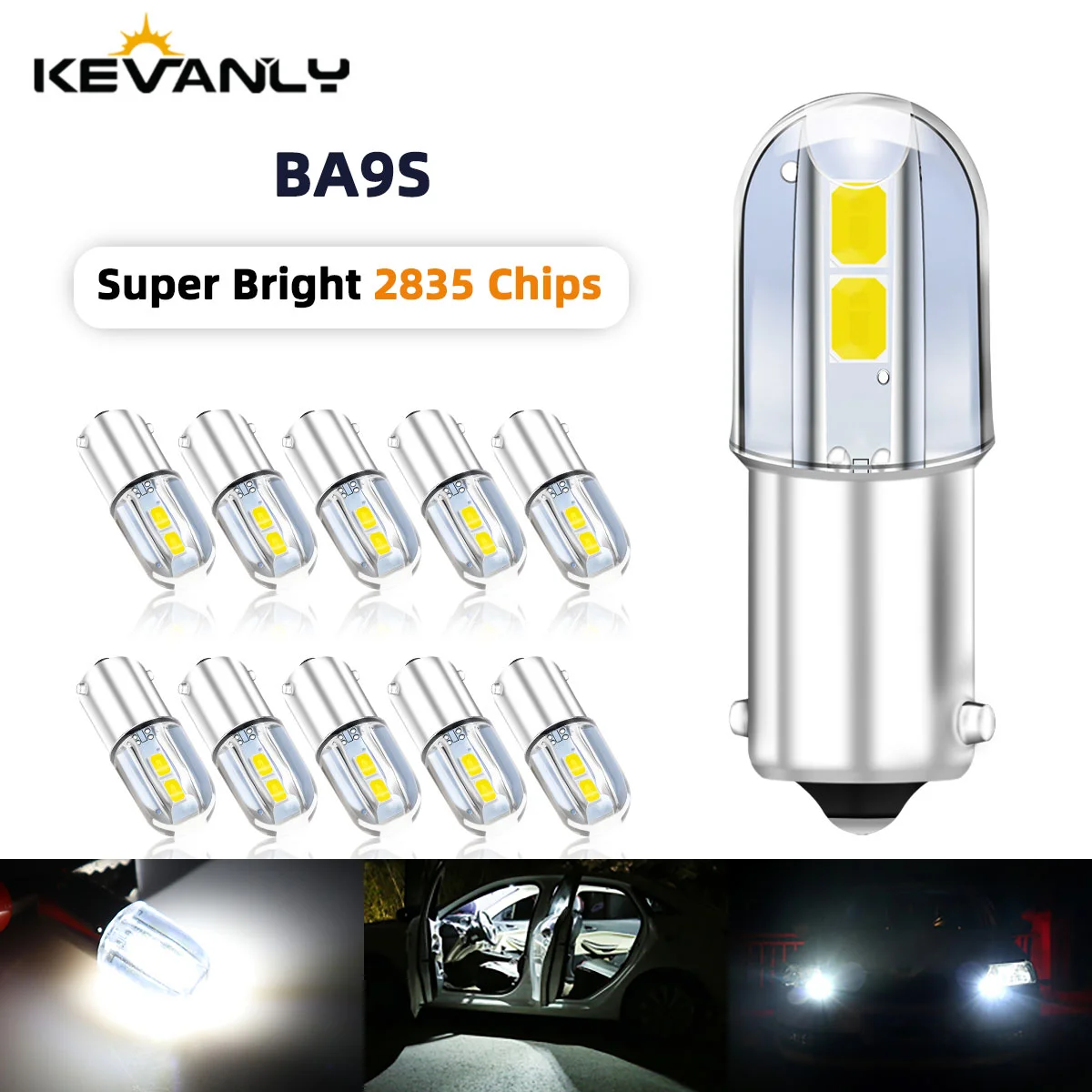 

2/10x BA9S T4W LED Car light bulb T2W T3W H5W interior Car LED License Plate light DC12V 12913 12910 12929 BA9 57 756 1816 1891