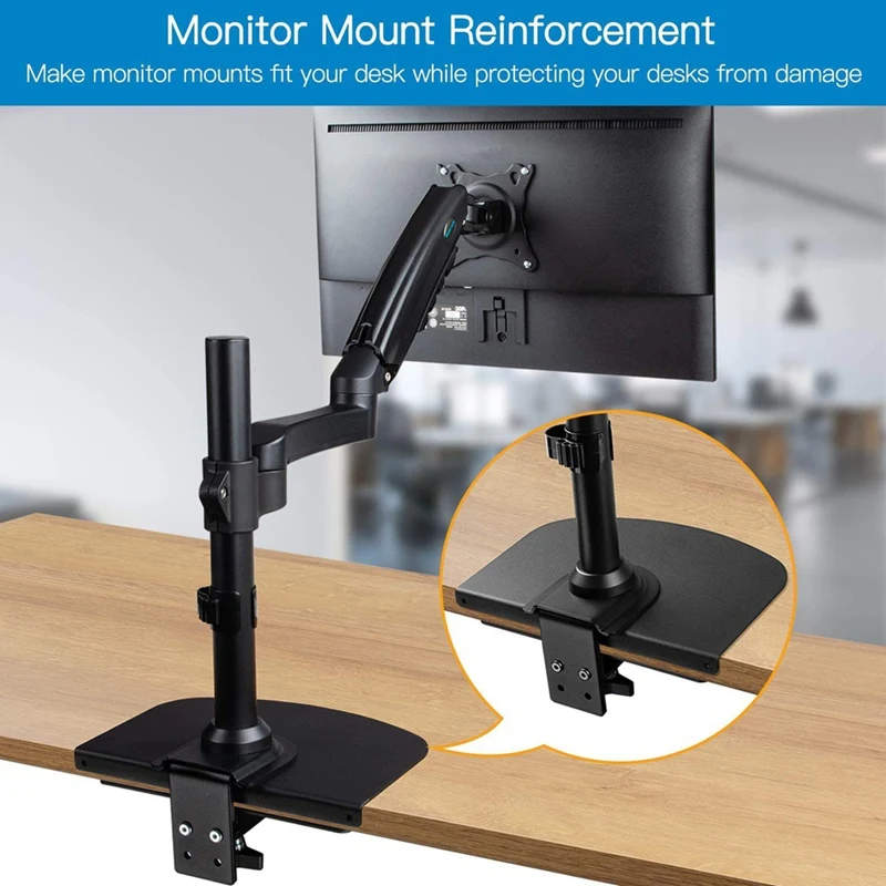 Extra Large Monitor Mount Reinforcement Plate Desk Bracket Support For C Clamp Installation Table Mounting Bracket