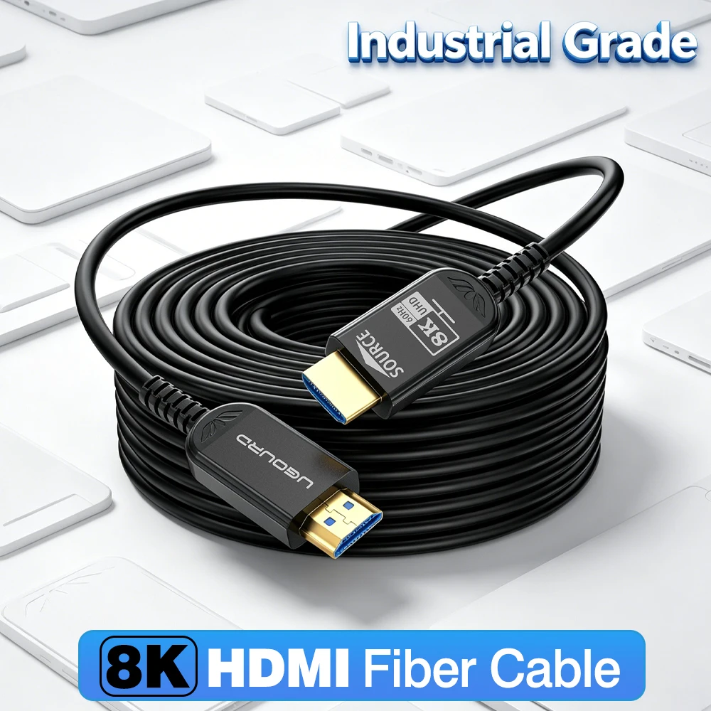 UGOURD Glasvezel HDMI 2.1 Kabel Actieve Optische AOC HDMI Over Glasvezel Kabel 8K60Hz 4K 120Hz Lange Afstand 7.5m - 20m 30m 50m 100m