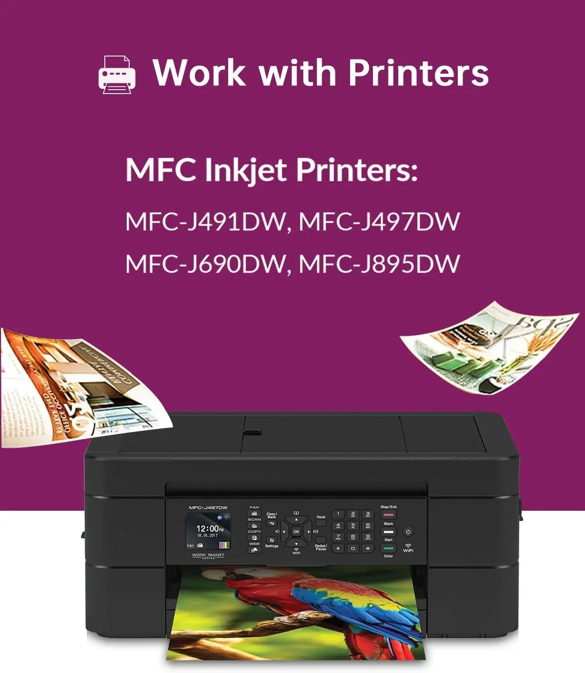 Cartuchos de tinta LC3013 LC3013XL para impressora MFC-J491DW MFC-J497DW MFC-J690DW MFC-J895DW (4 preto, 2 ciano, 2 magenta, 2 amarelo)