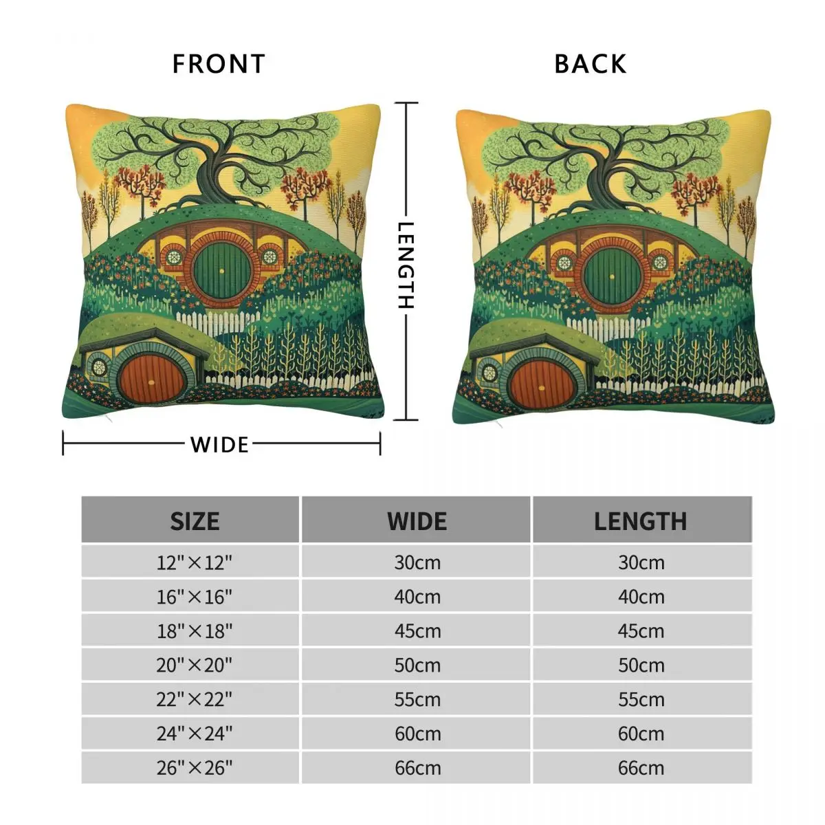 Visit The Shire Bag End Square Pillowcase Polyester Linen Velvet Creative Zip Decor Throw Pillow Case Sofa Cushion Cover