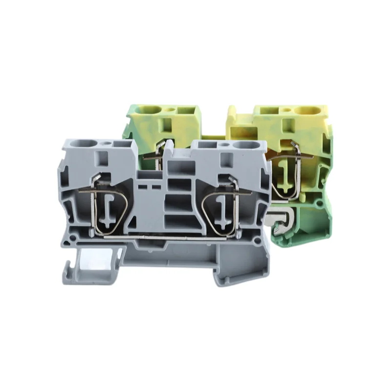 10Pcs Lever Type Terminal Block ST-10, 10 Sq Mm Push-In Spring Clamp DIN Rail Mount Connector For Easy Wiring