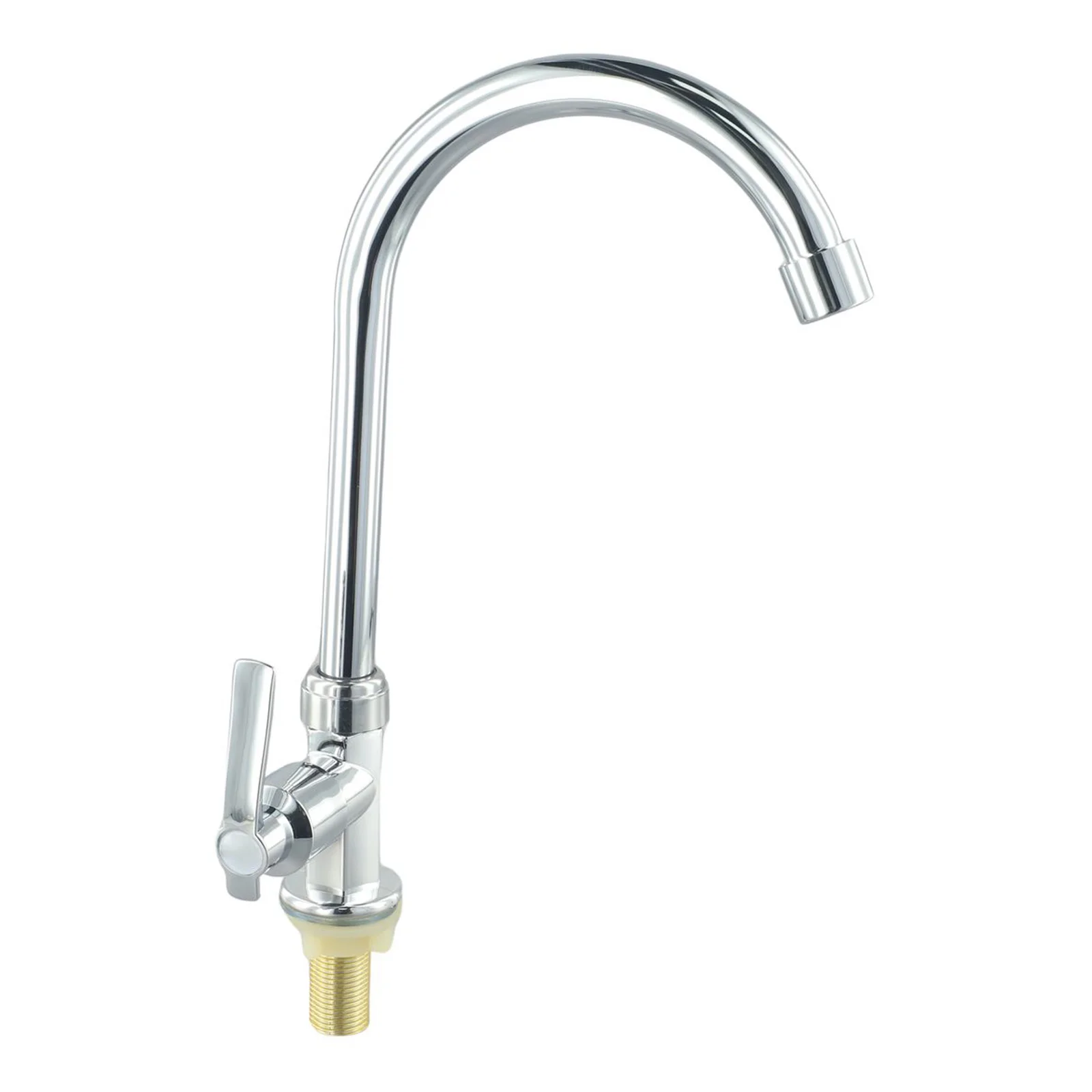 Kitchen Sink Faucet Single Lever Single Cold Water Sink Mixer Tap Plastic Steel Plating Deck Mounted Kitchen Faucets