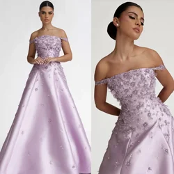 Customized Exquisite Off-the-shoulder A-line Floor Length Dresses Rhinestone Cocktail Dresses Classic Exquisite High