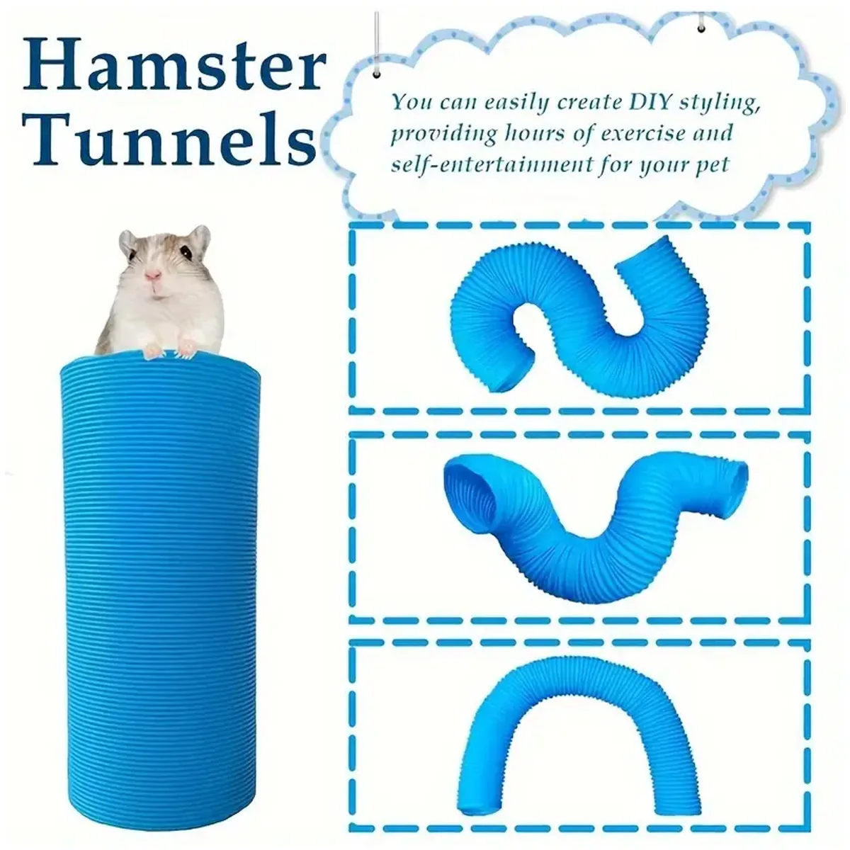 1pc Small Pet Access Fun Tunnel, Hamster Toy, Retractable Tube, Hamster Supplies