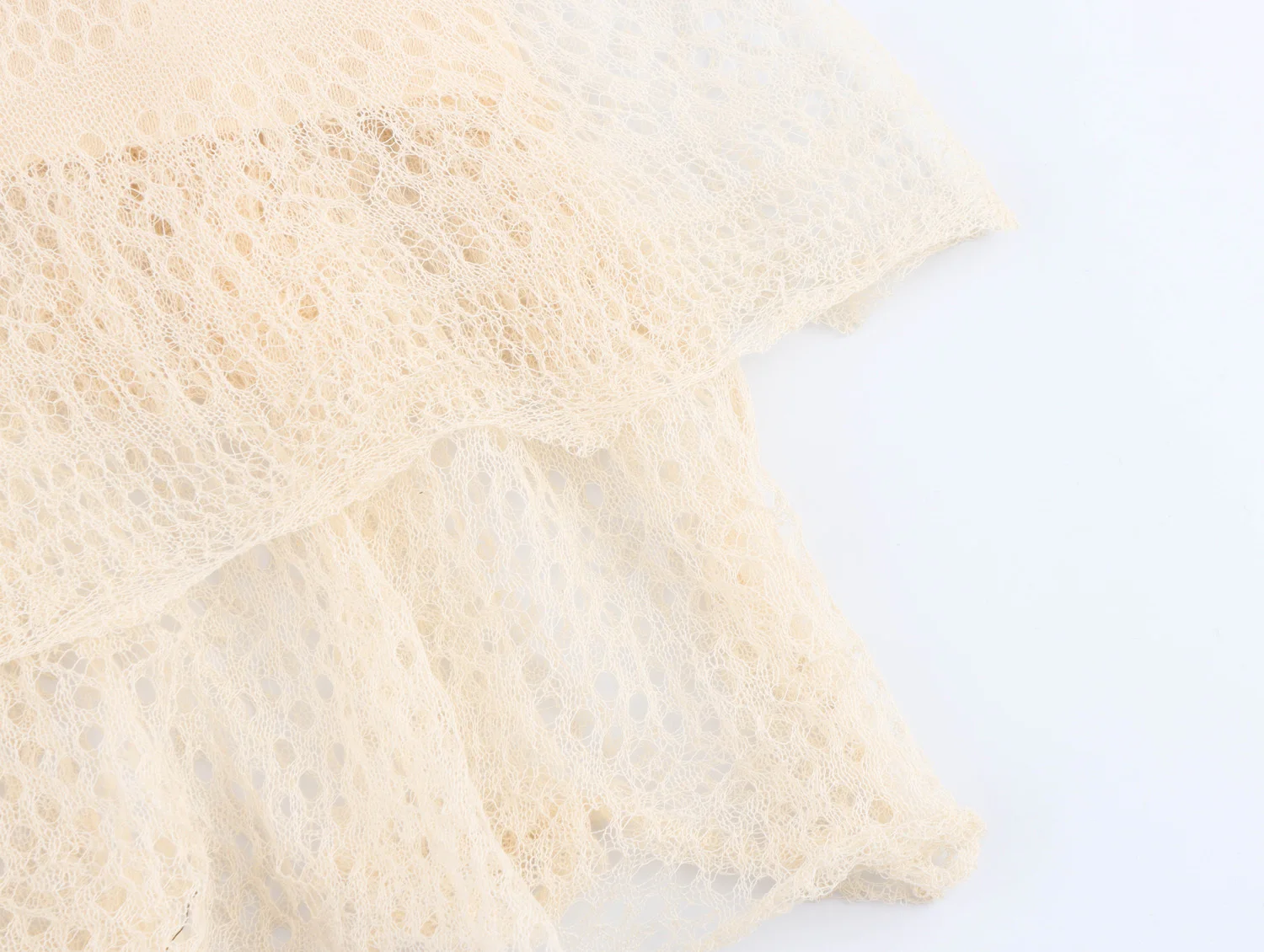 Dave & di francês retro bege em camadas crochê jacquard vestido feminino verão minimalista moda senhoras elegante suspender vestido feminino