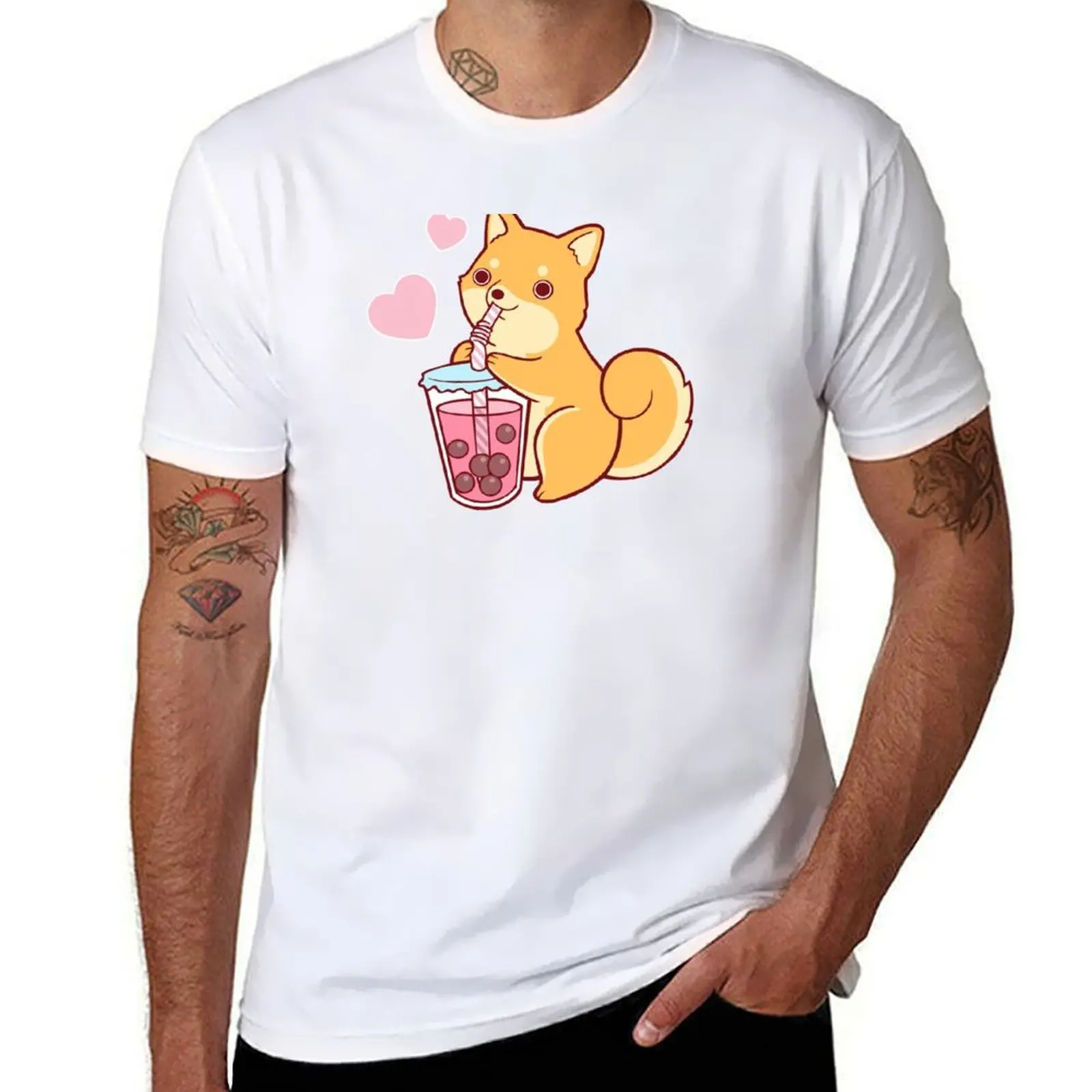 

Bubble Tea Shiba T-Shirt man t shirt cotton man t shirts cotton T-Shirt