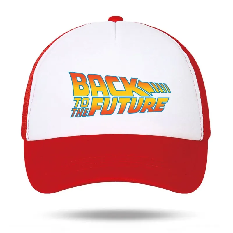 Fashion Back To The Future Printted Foam Trucker Cap Unisex Outdoor Sports Sun Visor Dad Cap Girl Boy Casual Mesh Adjustable Cap