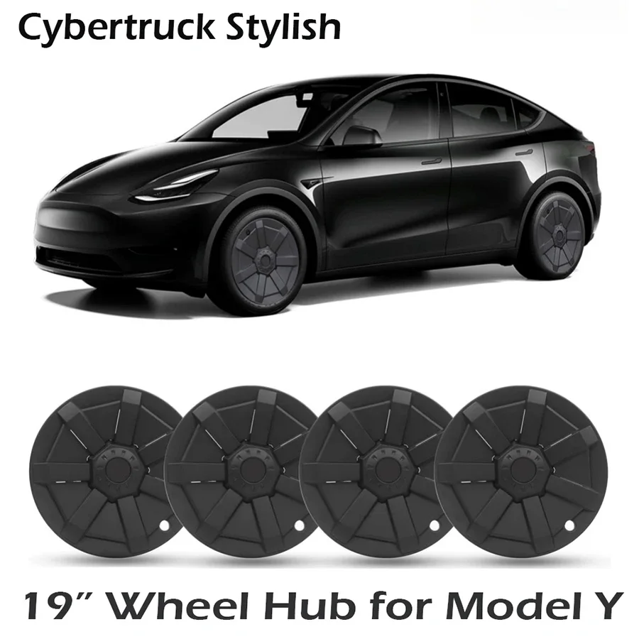 19 Inch Hubcap For 2020-2024 Tesla Model Y Wheel Covers 4PCS Replacement Hub Caps Protection Cybertruck Stylish Car Decoration