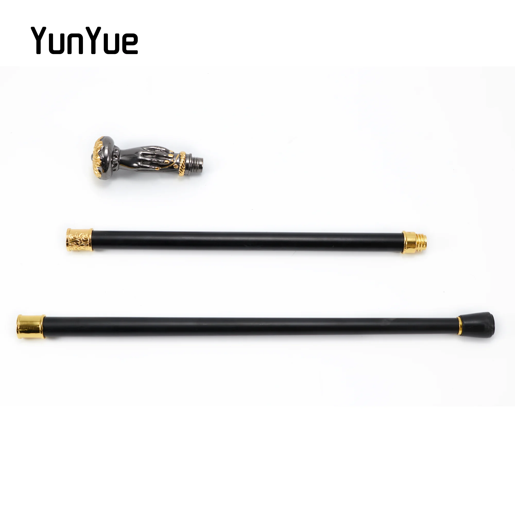 Bastón para caminar de mano y flor, color negro dorado, colecciones de caballero, bastón para caminar elegante a la moda, accesorios de película para Cosplay, bastón de fiesta