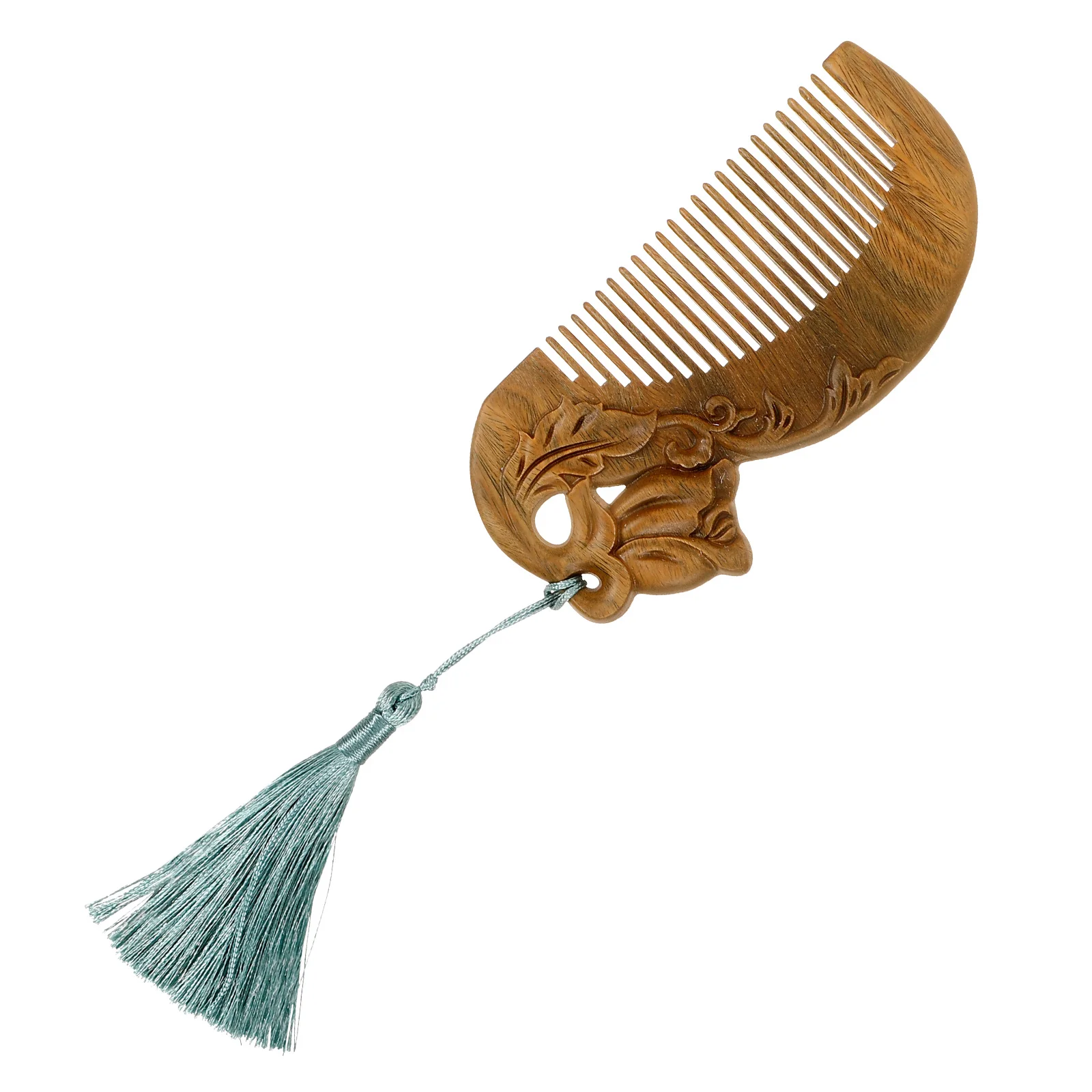 

Rose Pattern Carved Wooden Hair Comb Massage Scalp Massager for Hair Styling Blood Circulation Stimulator Small Portable Wooden