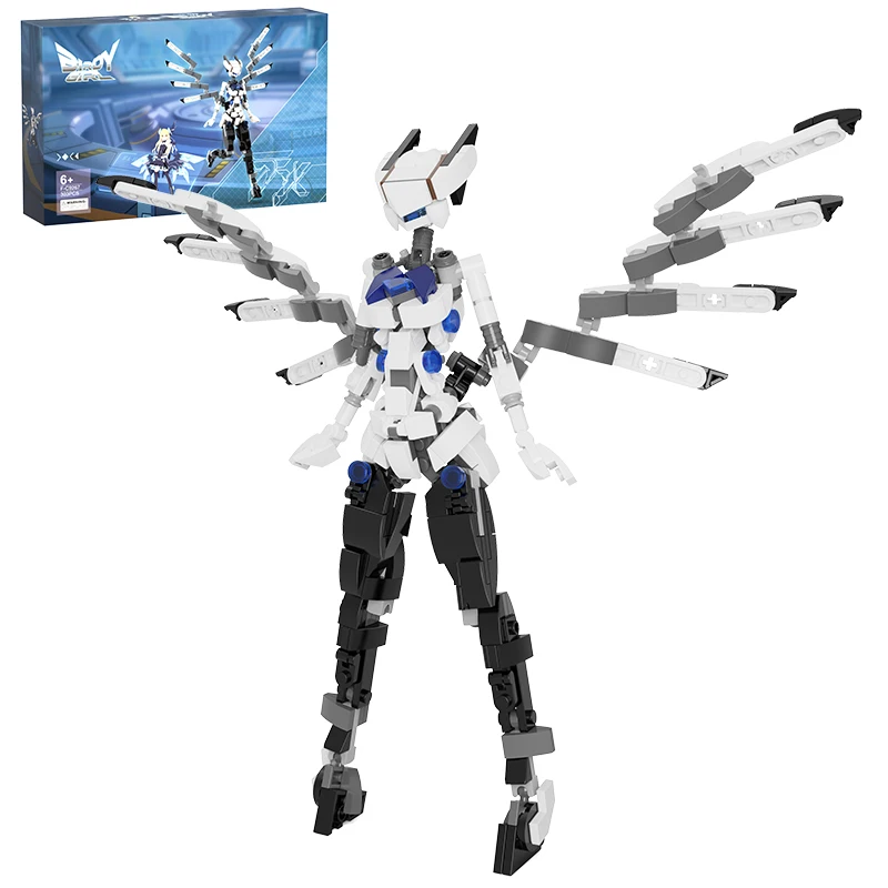 Mobile Suit Female Robot Bunnyed Angel Girl Wing Birdy Rabbit Modular Action Figures Building Blocks Kit Toys and Hobbies