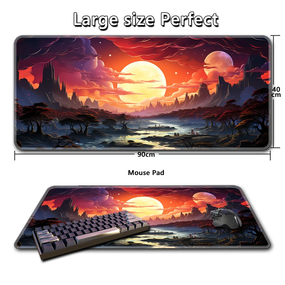 

Red sunset beach Japanese pattern mouse pad desktop pad keyboard pad